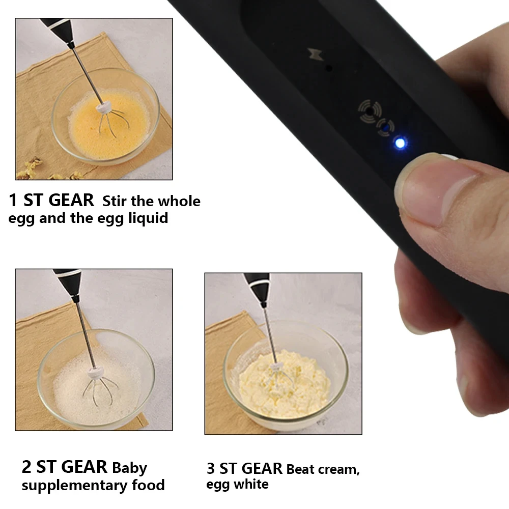 2-in-1 Rechargeable Coffee Beater & Milk Frother