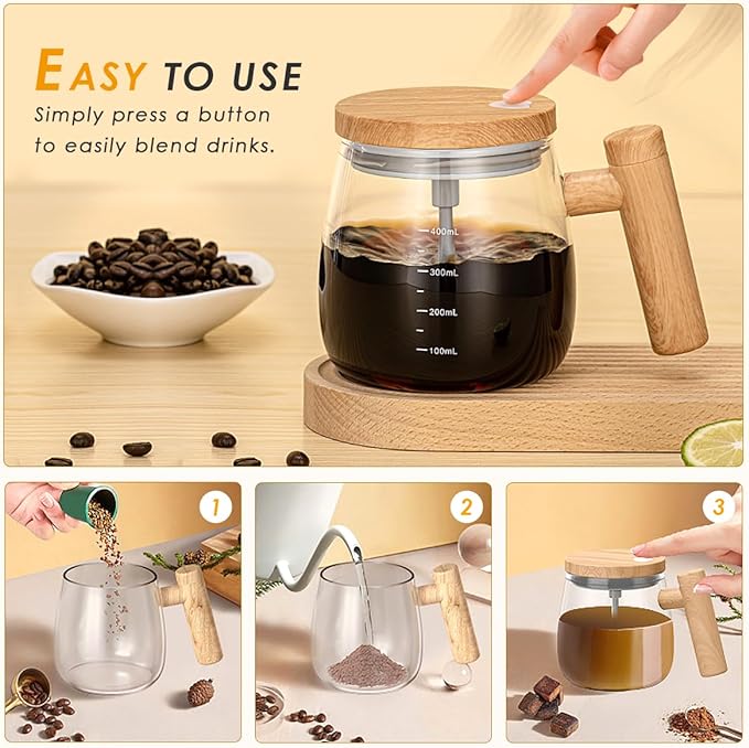 Electric Automatic Mixing Cup for Coffee, Milk, & Drinks