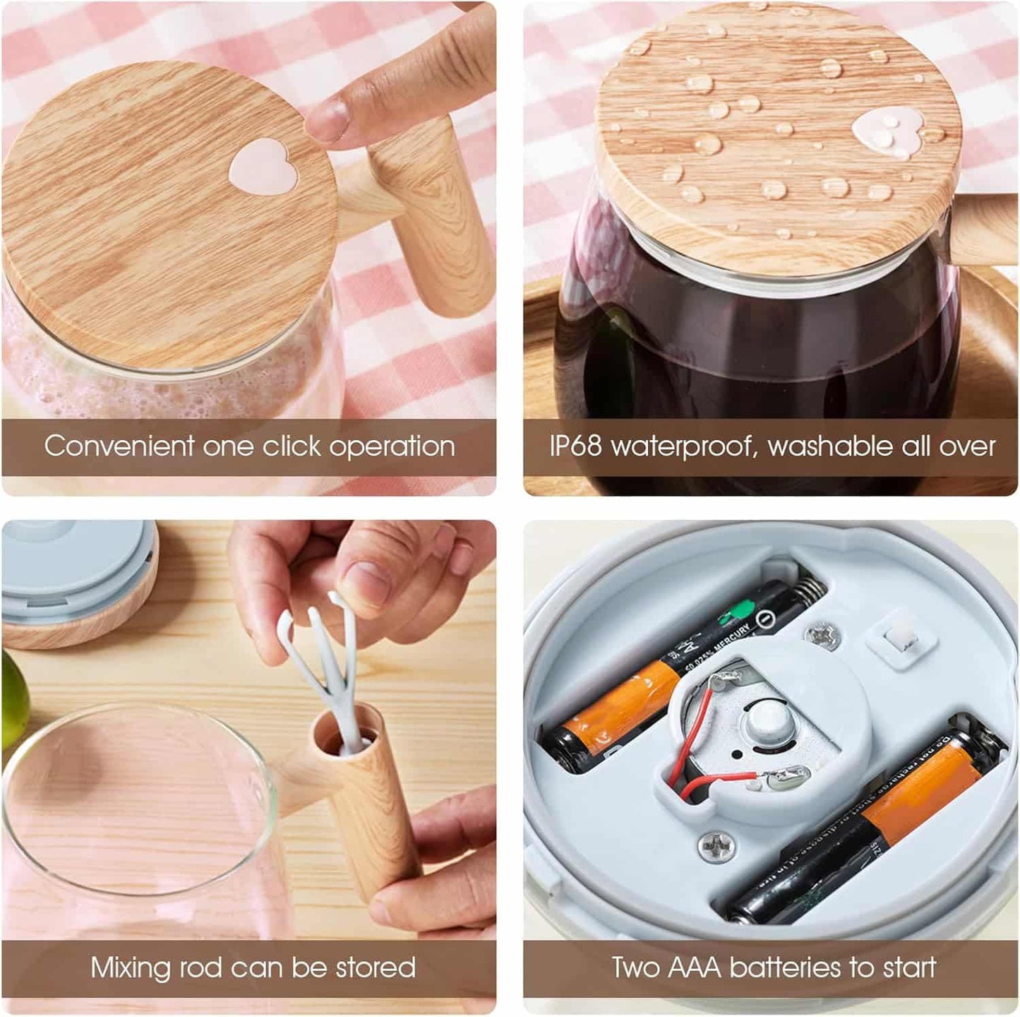 Electric Automatic Mixing Cup for Coffee, Milk, & Drinks